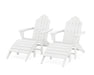 POLYWOOD Long Island Adirondack Chair 4-Piece Set with Ottomans in White image