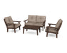 POLYWOOD Lakeside 4-Piece Deep Seating Set in Mahogany / Spiced Burlap image