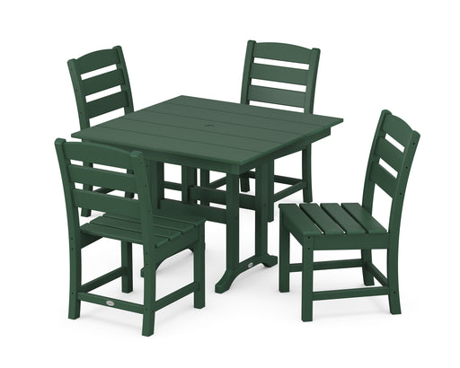 POLYWOOD Lakeside Side Chair 5-Piece Farmhouse Dining Set in Green image