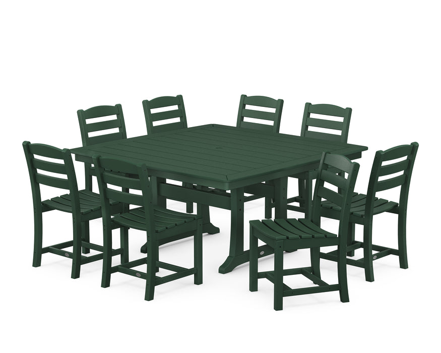 POLYWOOD La Casa Cafe 9-Piece Nautical Trestle Dining Set in Green image