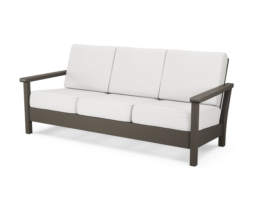 POLYWOOD Harbour Deep Seating Sofa in Vintage Coffee / Natural Linen image