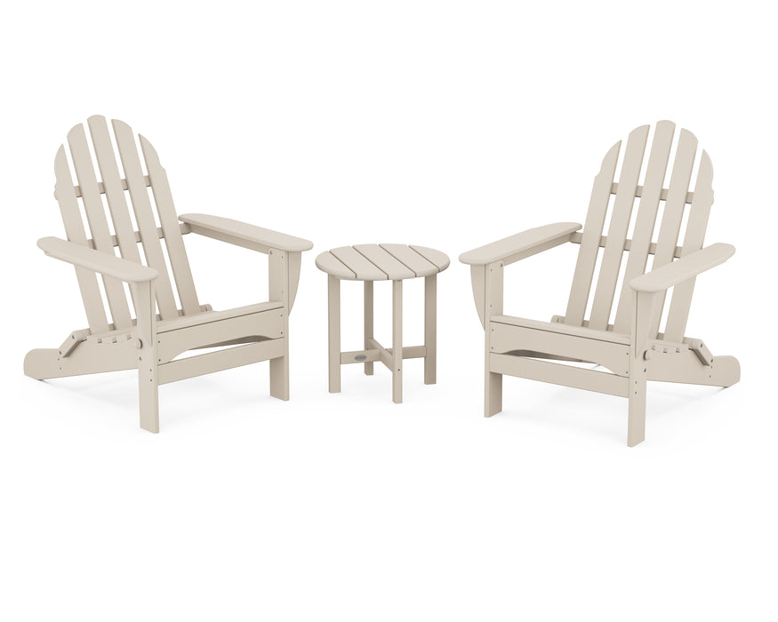 POLYWOOD Classic Folding Adirondack 3-Piece Set in Sand image