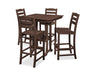 POLYWOOD La Casa Cafe 5-Piece Farmhouse Trestle Bar Set in Mahogany image
