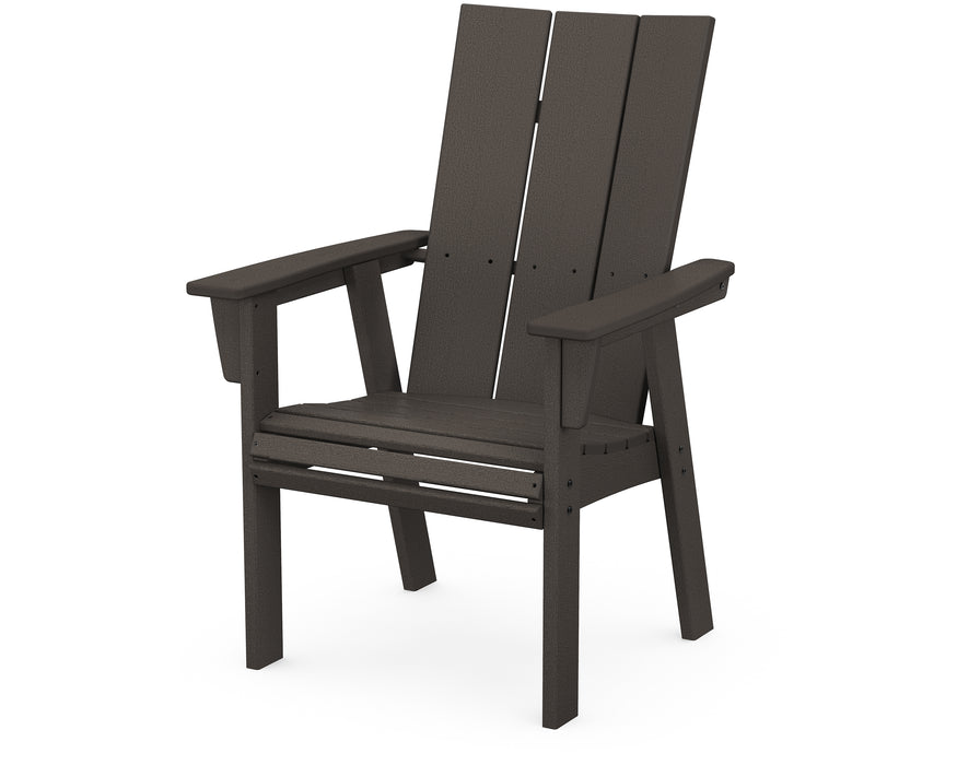 POLYWOOD Modern Curveback Adirondack Dining Chair in Vintage Coffee