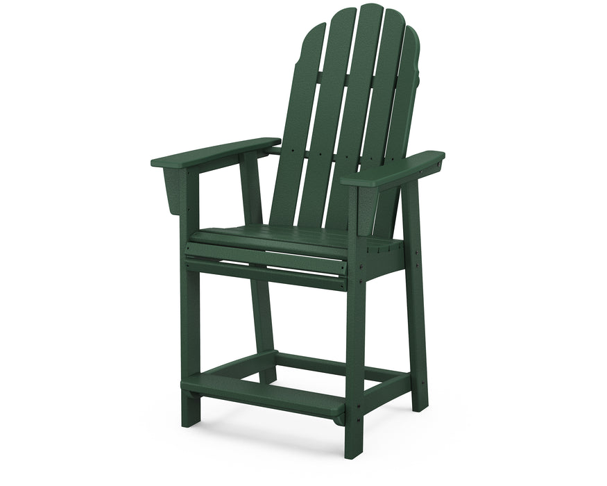 POLYWOOD Vineyard Curveback Adirondack Counter Chair in Green