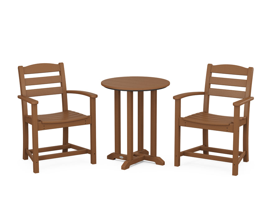 POLYWOOD La Casa Cafe 3-Piece Round Dining Set in Teak