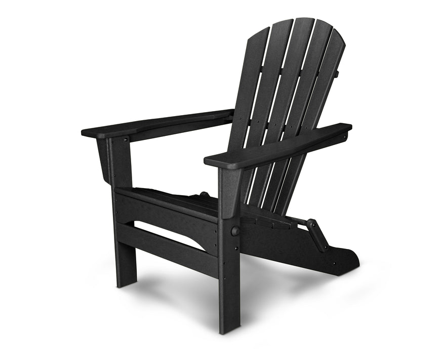 POLYWOOD Palm Coast Folding Adirondack in Black