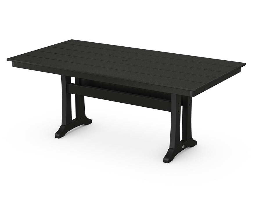 POLYWOOD Farmhouse Trestle 37" x 72" Dining Table in Black image