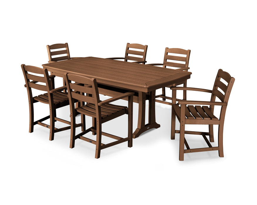 POLYWOOD La Casa Cafe 7-Piece Arm Chair Dining Set in Teak image