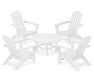 POLYWOOD Nautical 5-Piece Adirondack Chair Conversation Set in Vintage White image