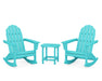 POLYWOOD Vineyard 3-Piece Adirondack Rocking Chair Set with South Beach 18" Side Table in Aruba image