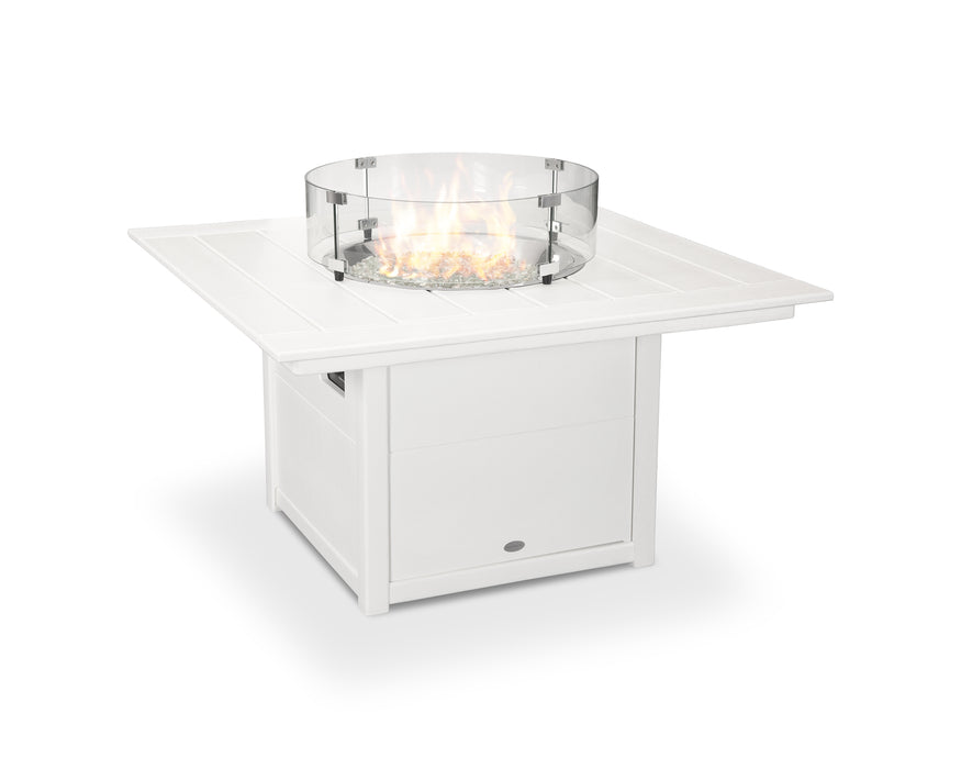 POLYWOOD Square 42" Fire Pit Table in White image