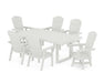 POLYWOOD Nautical Curveback Adirondack Swivel Chair 7-Piece Dining Set in Vintage White image