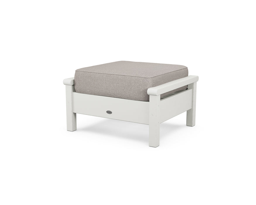 POLYWOOD Harbour Deep Seating Ottoman in Vintage White / Weathered Tweed image