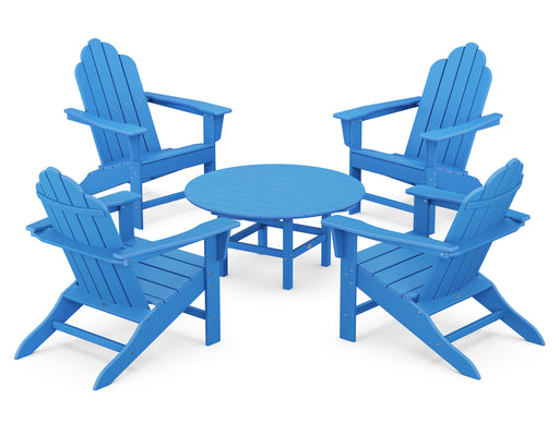 POLYWOOD Long Island Adirondack 5-Piece Conversation Group in Pacific Blue image