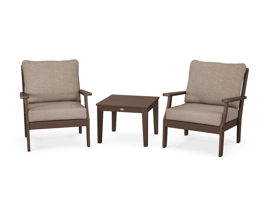 POLYWOOD Braxton 3-Piece Deep Seating Set in Mahogany / Spiced Burlap image