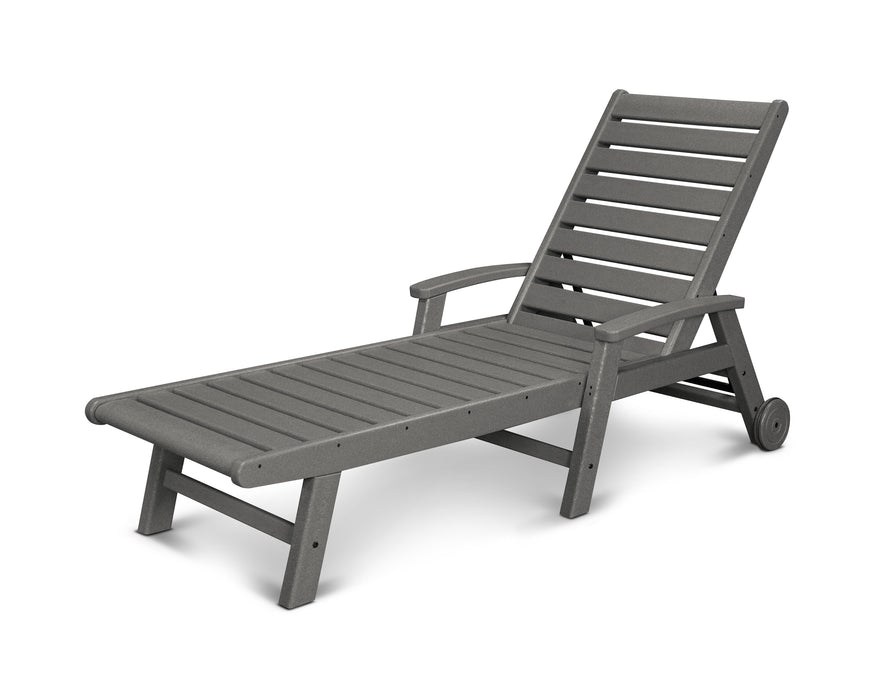 POLYWOOD Signature Chaise with Wheels in Slate Grey