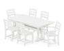 POLYWOOD La Casa Cafe 7-Piece Farmhouse Trestle Dining Set in White image