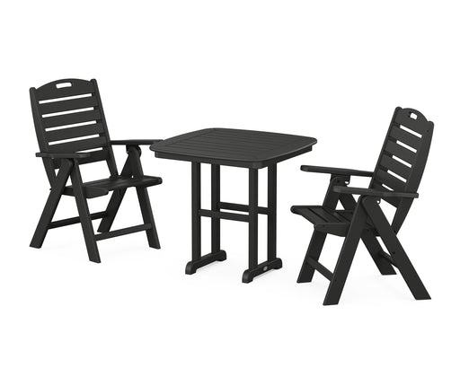 POLYWOOD Nautical Highback Chair 3-Piece Dining Set in Black image