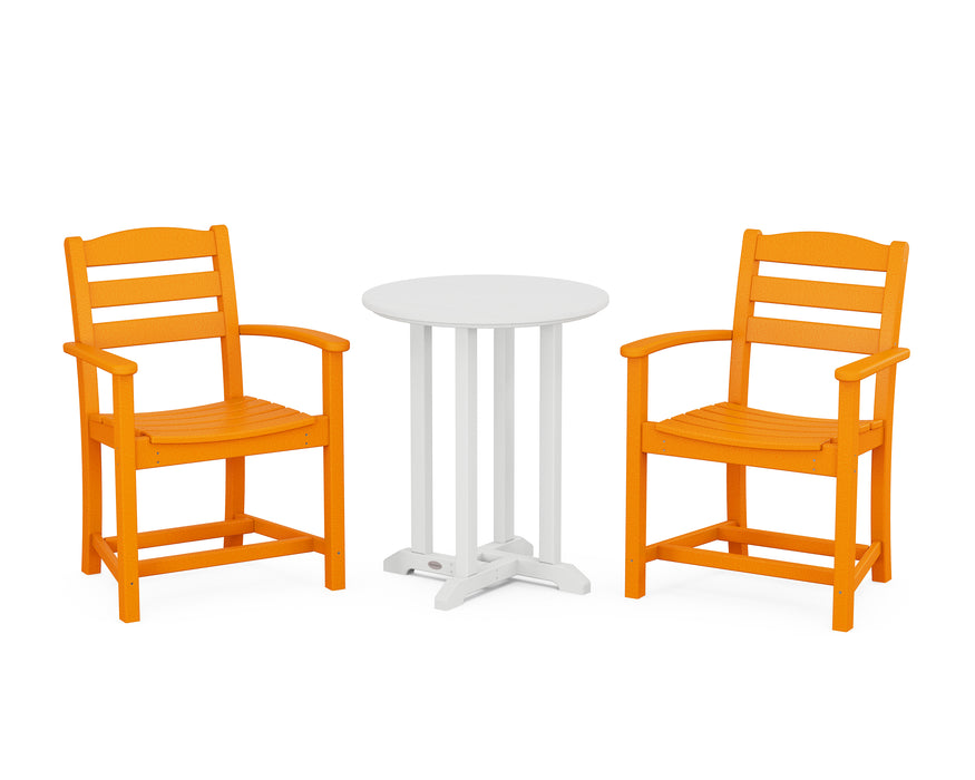 POLYWOOD La Casa Cafe 3-Piece Round Dining Set in Tangerine