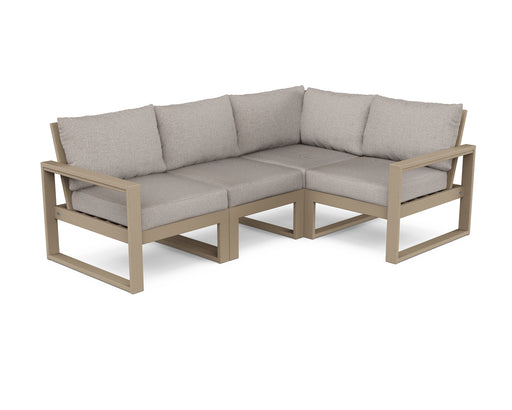 POLYWOOD EDGE 4-Piece Modular Deep Seating Set in Vintage Sahara / Weathered Tweed image