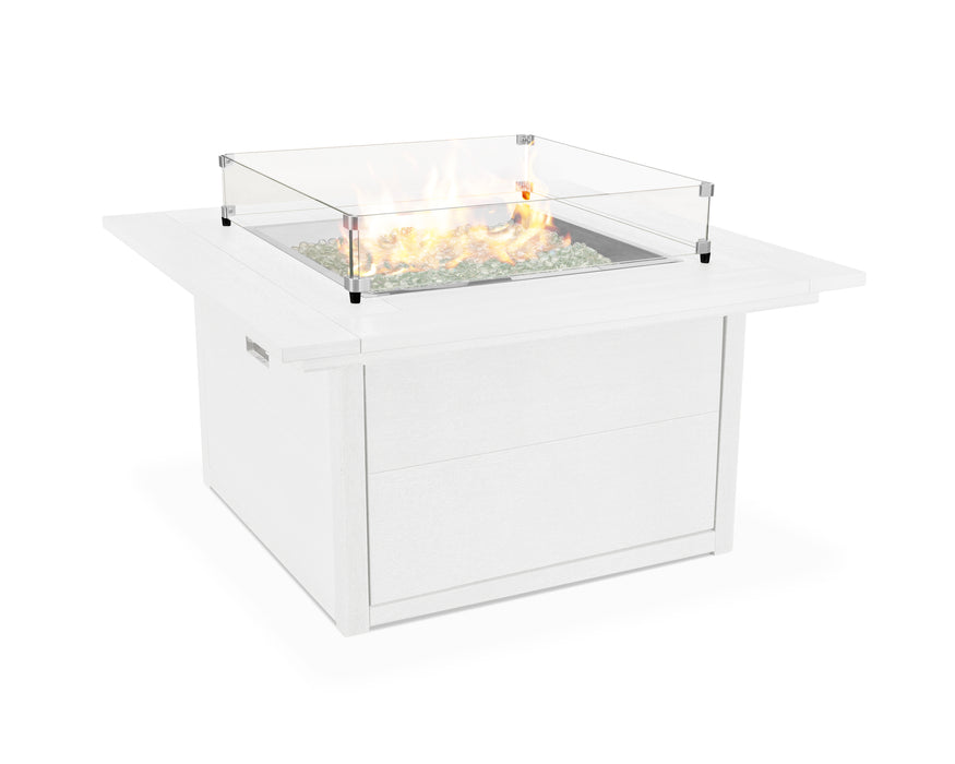 POLYWOOD 44" Square Fire Table in Vintage White