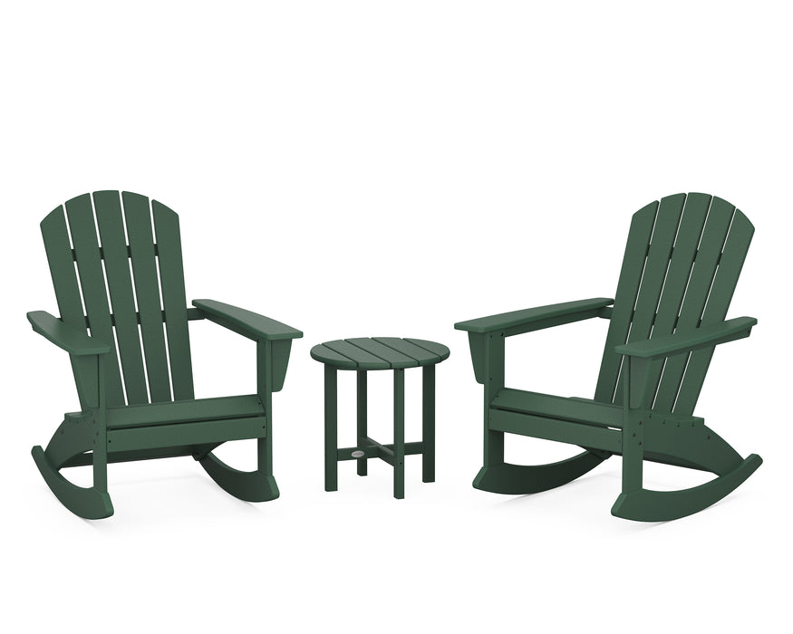 POLYWOOD Nautical 3-Piece Adirondack Rocking Chair Set in Green