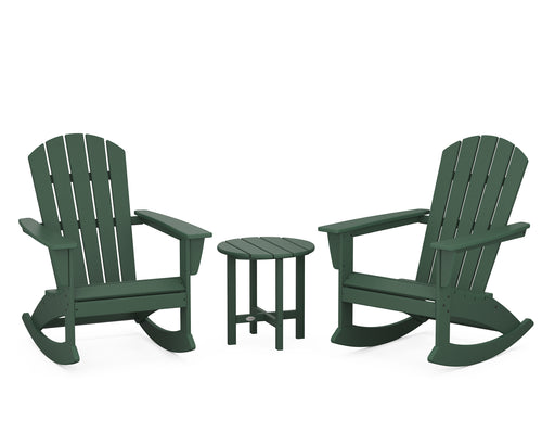 POLYWOOD Nautical 3-Piece Adirondack Rocking Chair Set in Green image