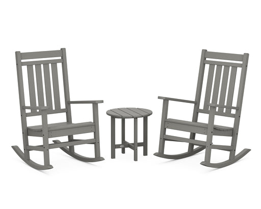 POLYWOOD Estate 3-Piece Rocking Chair Set in Slate Grey image