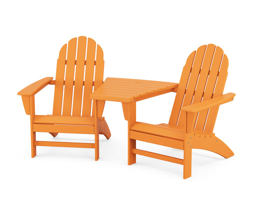 POLYWOOD Vineyard 3-Piece Adirondack Set with Angled Connecting Table in Tangerine image