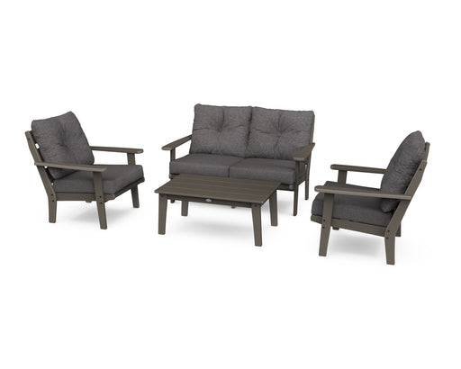 POLYWOOD Lakeside 4-Piece Deep Seating Set in Vintage Coffee / Ash Charcoal image