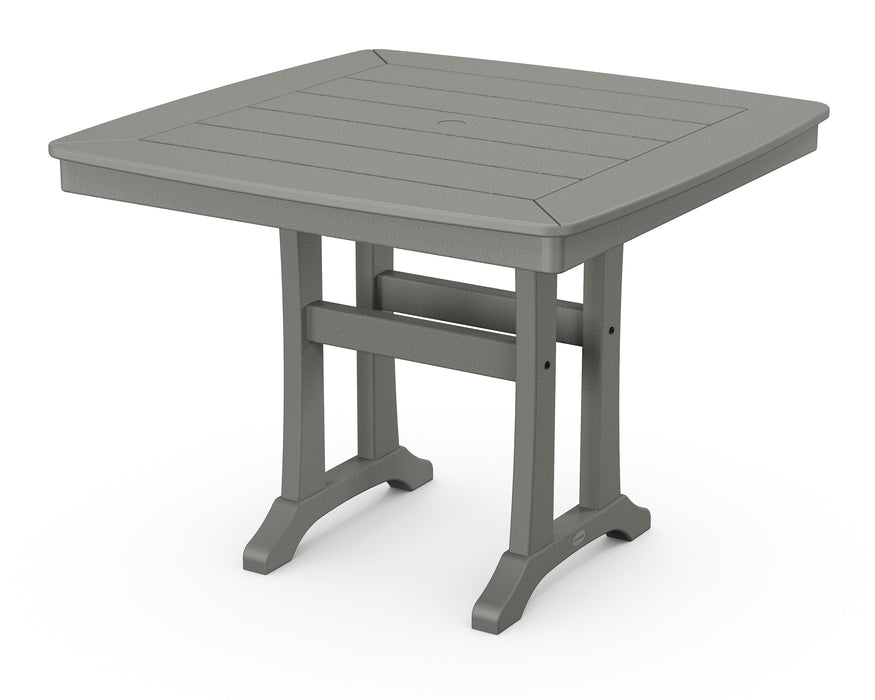 POLYWOOD Nautical Trestle 37" Dining Table in Slate Grey image