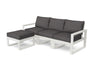 POLYWOOD EDGE 4-Piece Modular Deep Seating Set with Ottoman in Vintage White / Ash Charcoal image