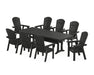 POLYWOOD Nautical Curveback Adirondack 9-Piece Dining Set with Trestle Legs in Black image