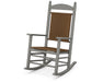 POLYWOOD Jefferson Woven Rocking Chair in Slate Grey / Tigerwood image