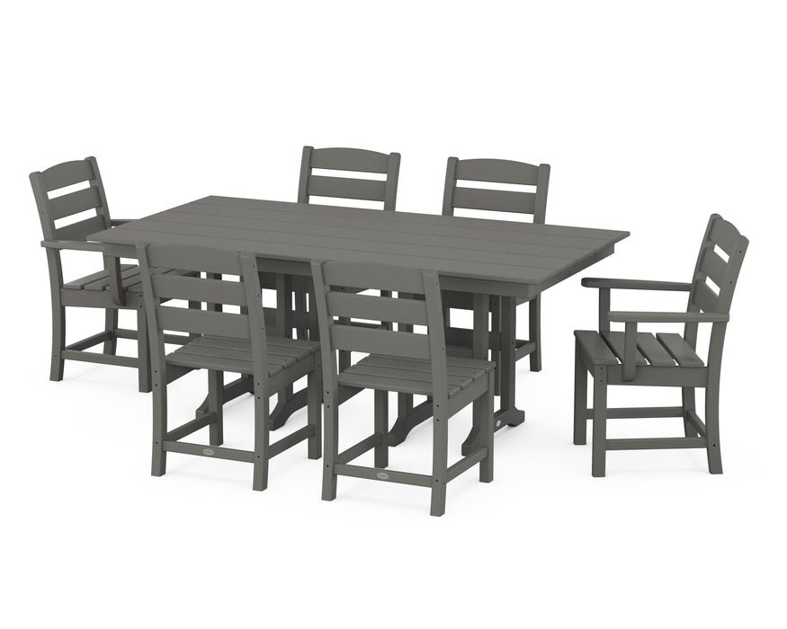 POLYWOOD Lakeside 7-Piece Farmhouse Dining Set in Slate Grey image