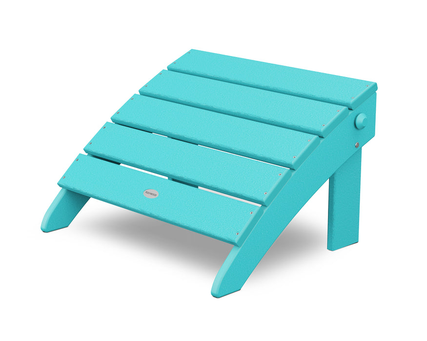 POLYWOOD Classic Oversized Adirondack Folding Ottoman in Aruba