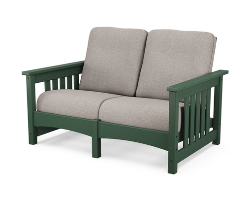 POLYWOOD Mission Loveseat in Green / Weathered Tweed image