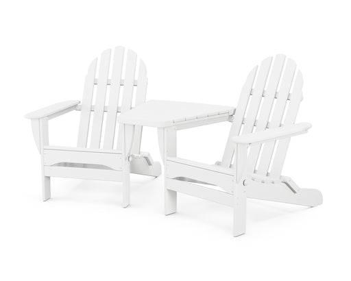 POLYWOOD Classic Folding Adirondacks with Angled Connecting Table in White image