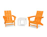 POLYWOOD Modern Adirondack 3-Piece Set in Tangerine / White image