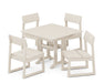 POLYWOOD EDGE 5-Piece Farmhouse Trestle Side Chair Dining Set in Sand image