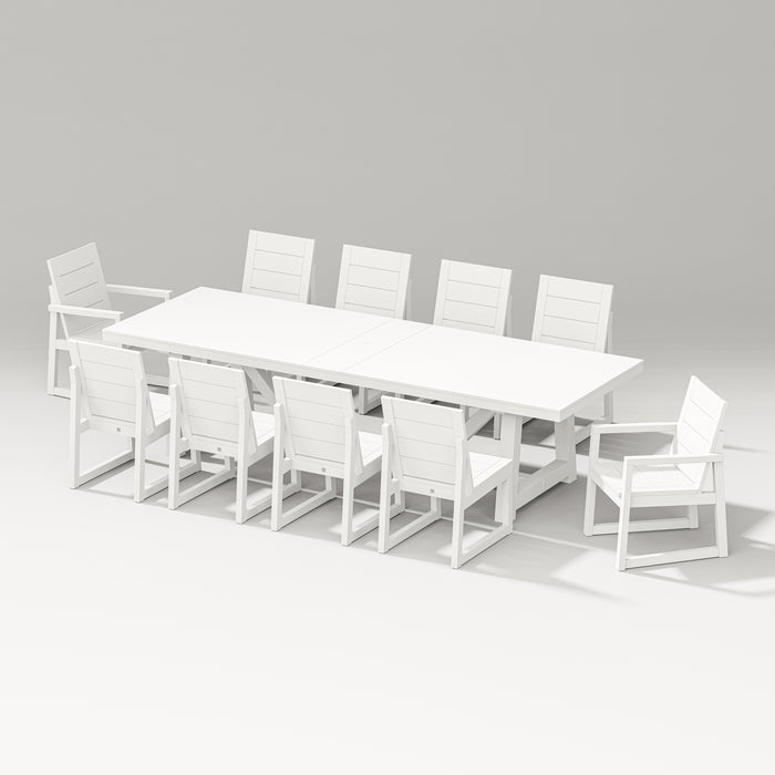 PW Designer Series Elevate 11-Piece A- Frame Table Dining Set in Vintage White