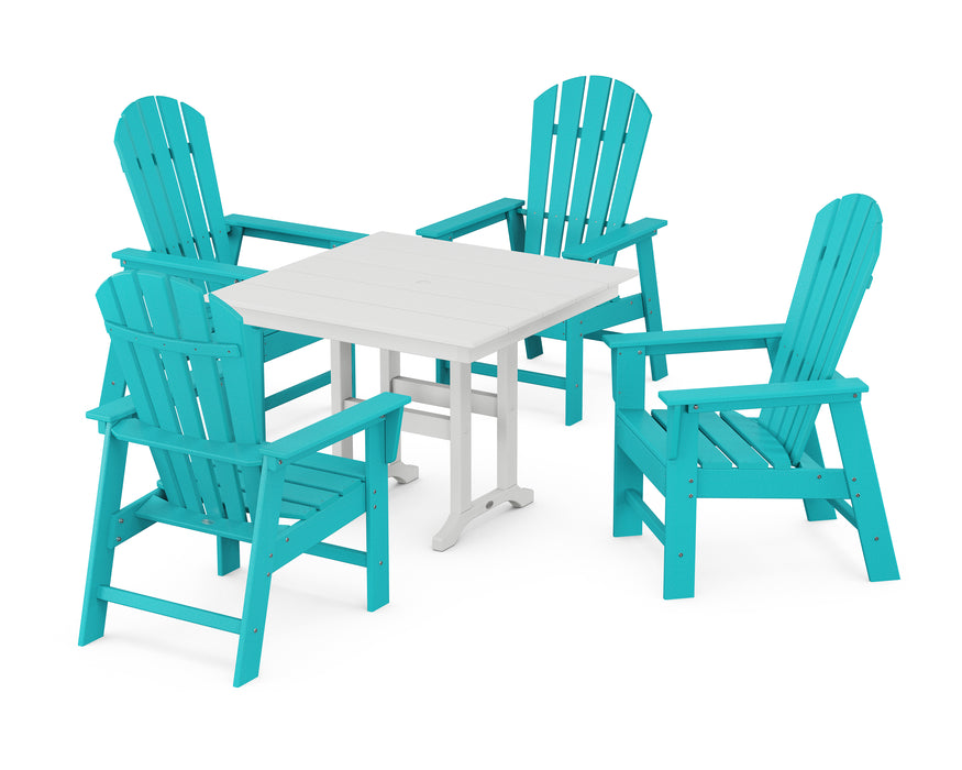 POLYWOOD South Beach 5-Piece Farmhouse Dining Set in Aruba