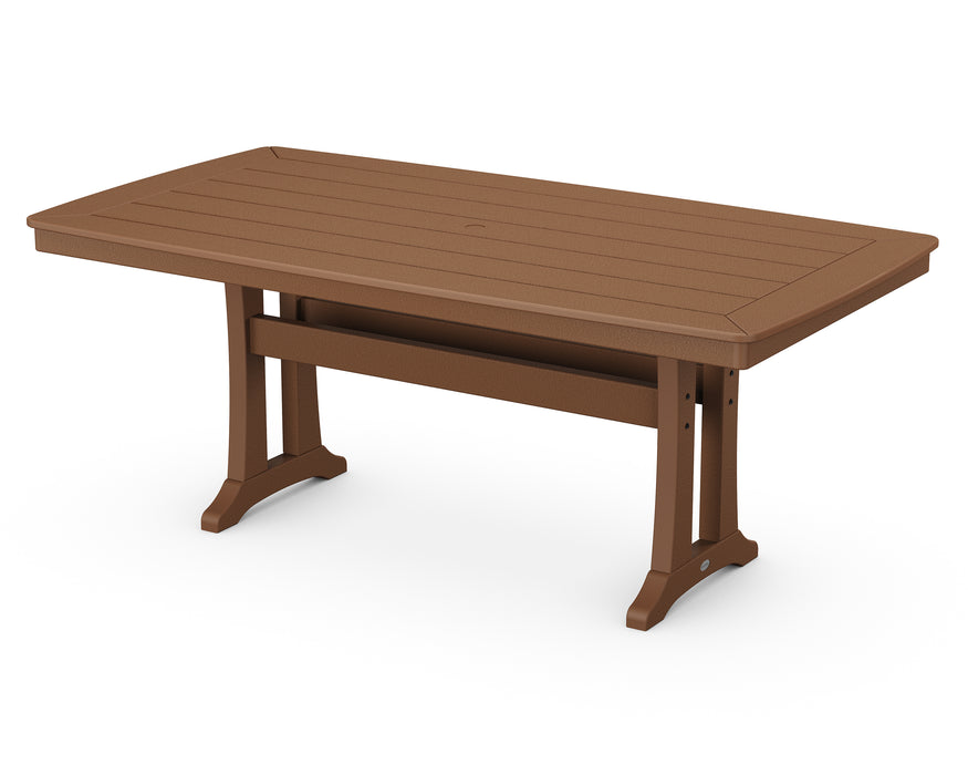 POLYWOOD Nautical Trestle 38" x 73" Dining Table in Teak