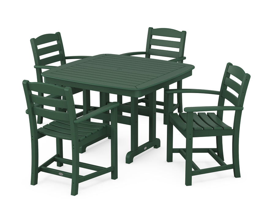 POLYWOOD La Casa Cafe 5-Piece Dining Set with Trestle Legs in Green