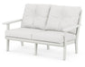 POLYWOOD Lakeside Deep Seating Loveseat in Vintage White / Natural Linen image