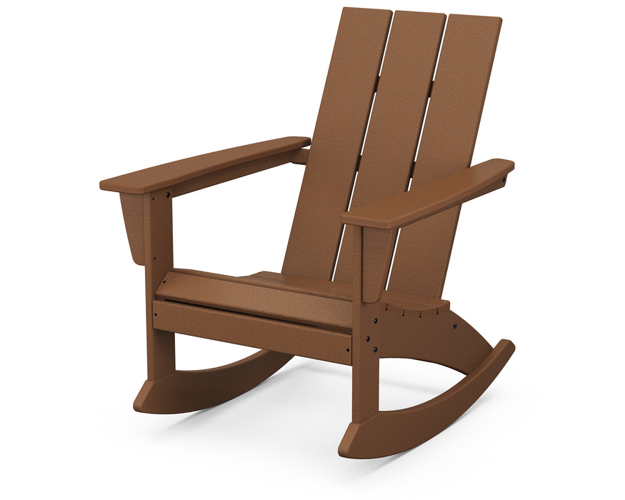 POLYWOOD Modern Adirondack Rocking Chair in Teak image