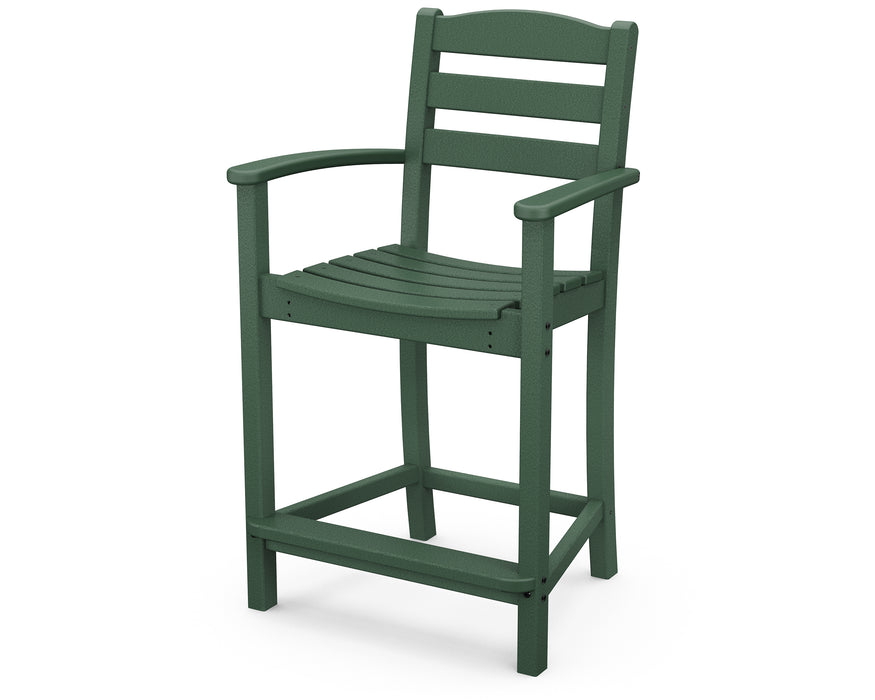 POLYWOOD La Casa Cafe Counter Arm Chair in Green