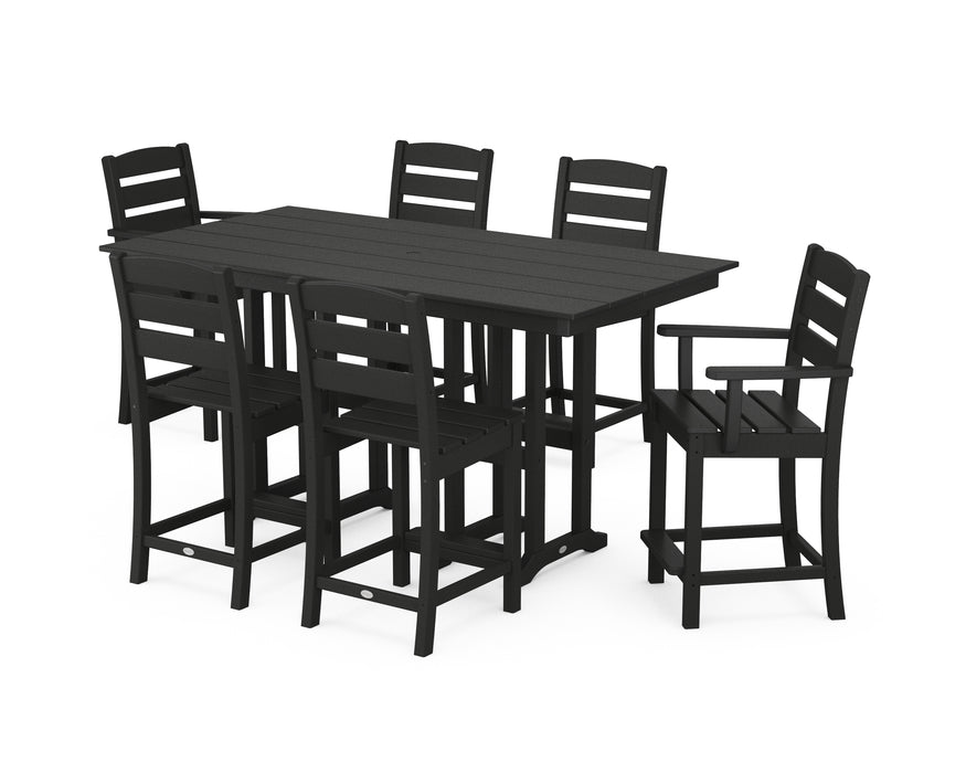 POLYWOOD Lakeside 7-Piece Counter Set in Black