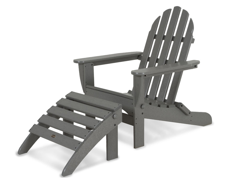 POLYWOOD Classic Adirondack 2-Piece Set in Slate Grey